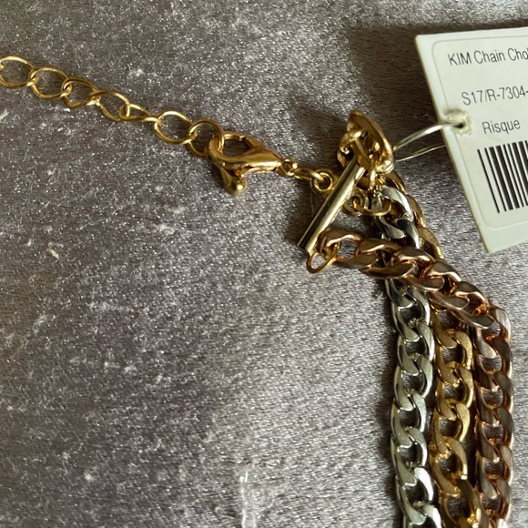 Chain Choker -tri-colour Rose Gold/Gold/Silver - Picture 5 of 6